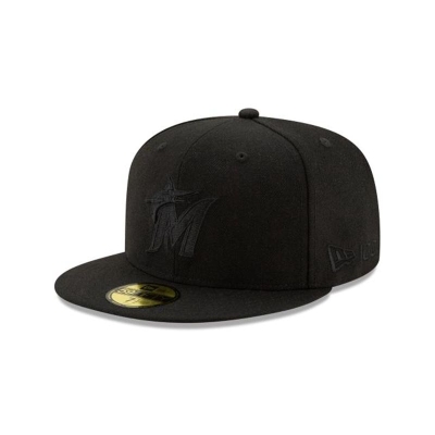 Miami Marlins Gorra | New Era MLB Wool 59fifty Fitted Cap Mexico - Negros